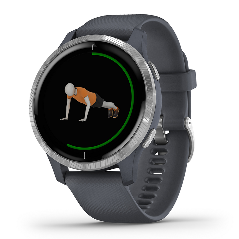 Garmin Venu Granite Blue with Silver Hardware