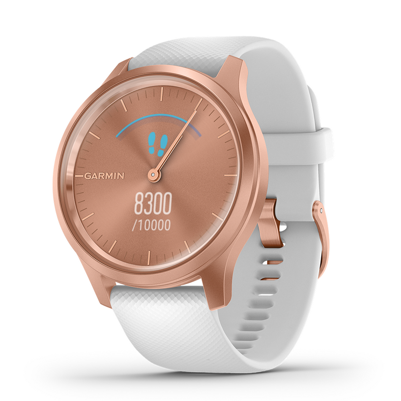 Garmin Vivomove Style White Silicone with Rose Gold Hardware