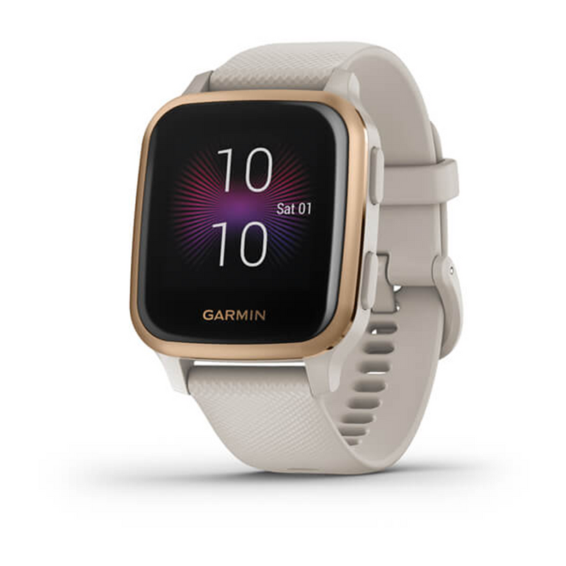 Garmin Venu Sq Music with Light Sand and Rose Gold Bezel