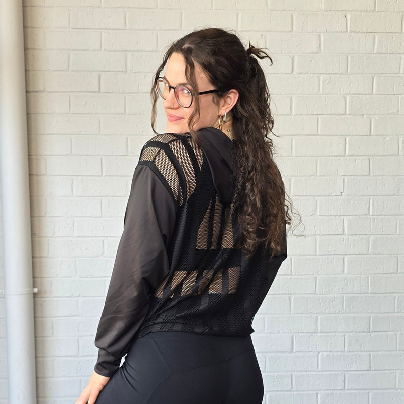 Sheer Throw-Over Hoodie