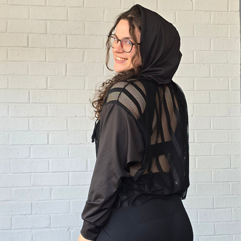 Sheer Throw-Over Hoodie