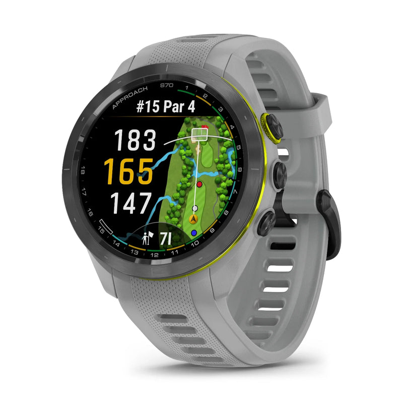 Garmin Approach S70 - 42MM Black Ceramic Bezel with White Silicone Band