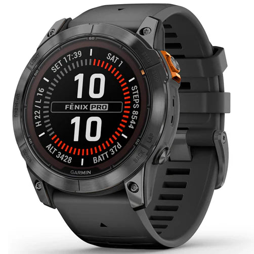 Garmin fēnix 7 Pro, Solar Edition - Slate Grey with Black Silicone Band