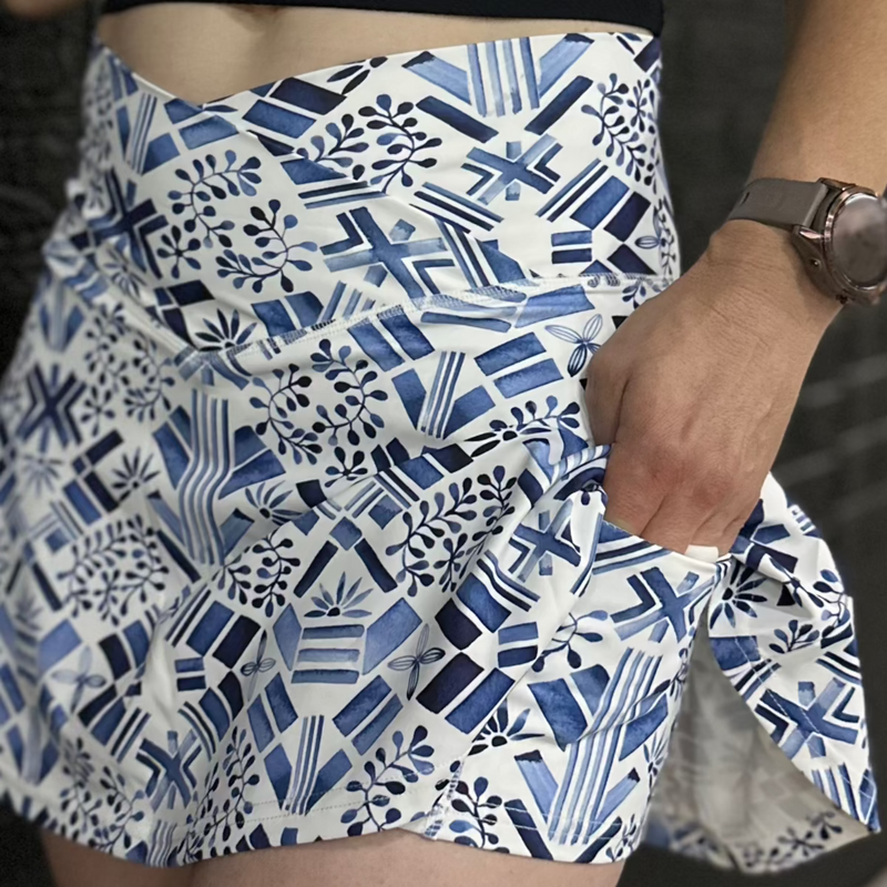Body Kind Custom Print Skorts | Santorini