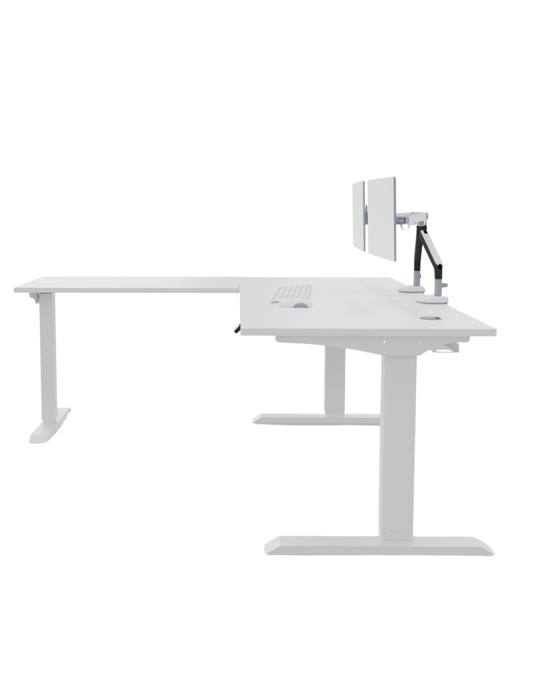 L-Shaped Height-Adjustable Desk (Right-hand extension)