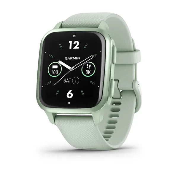 Garmin Venu Sq 2 - Metallic Mint Bezel with Cool Mint Case and Silicone Band