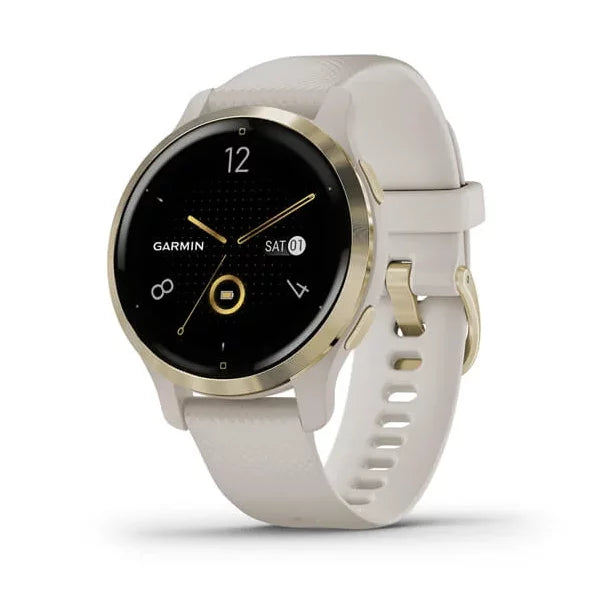 Garmin Venu 2S Light Gold Bezel with Light Sand Case and Silicone Band