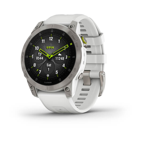 Garmin epix Gen 2 - Ti w/Carrera White Silicone Band